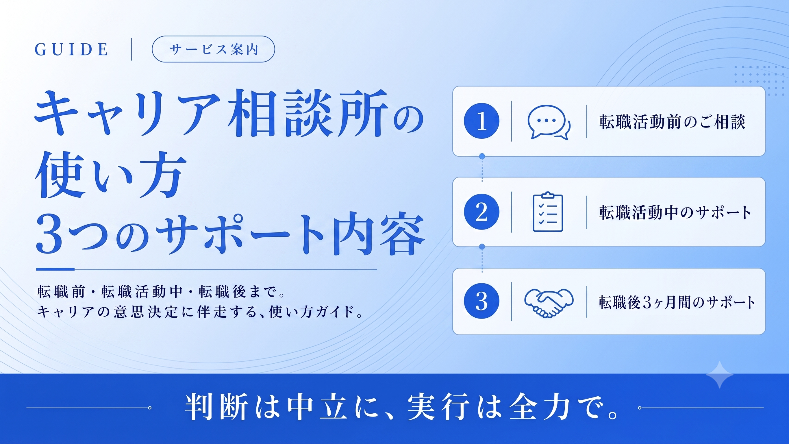 キャリア相談所の使い方、3つのサポート内容